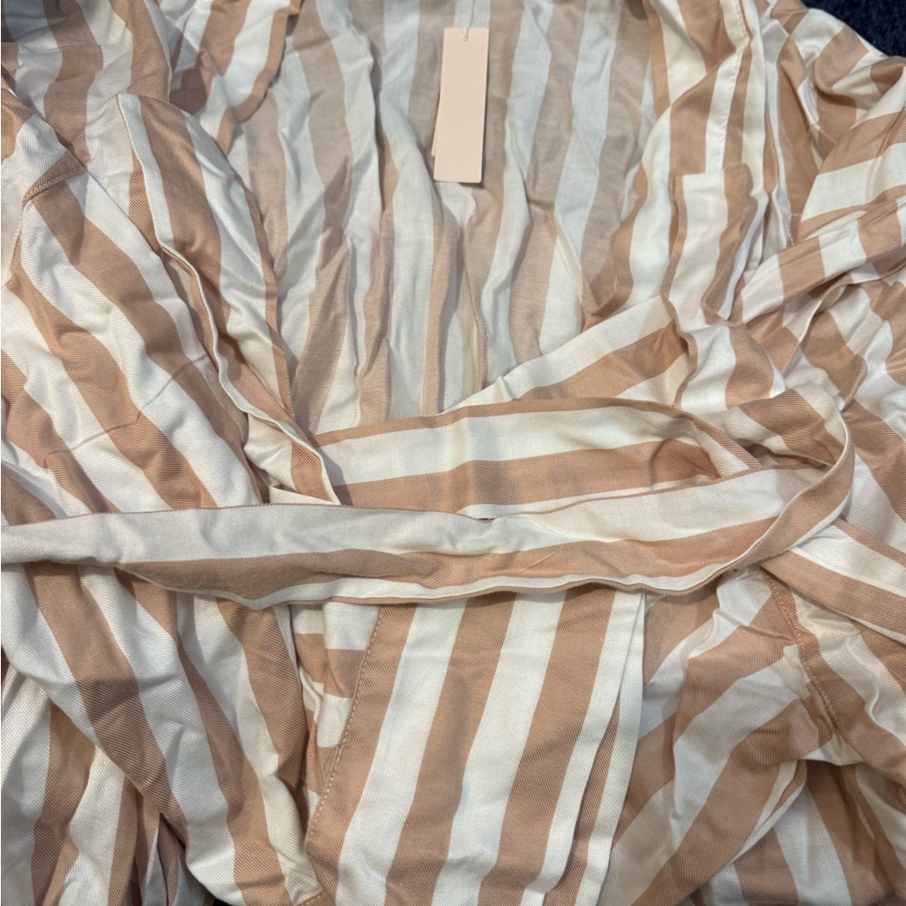 Victoria's Secret Tan and White Striped Robe
